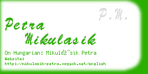 petra mikulasik business card